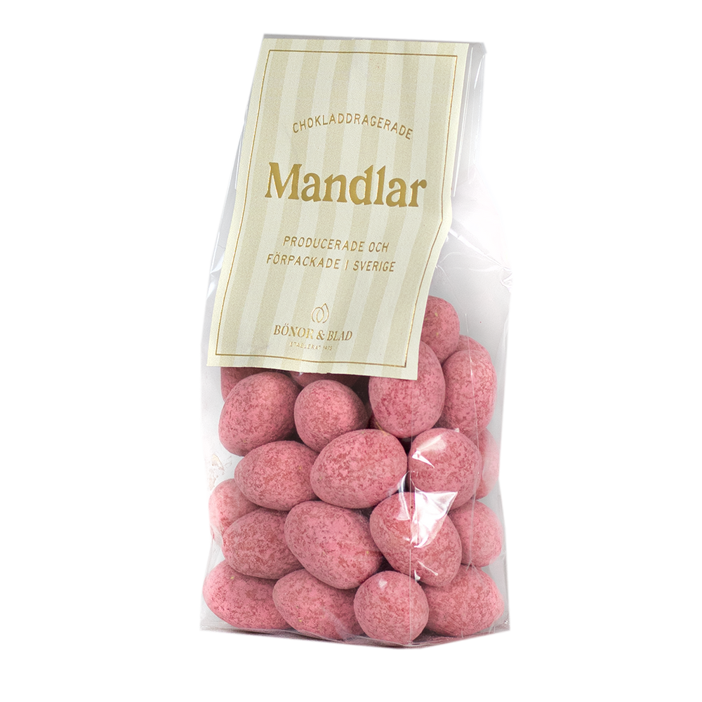 MANDLAR – JORDGUBBSMANDEL I VIT CHOKLAD