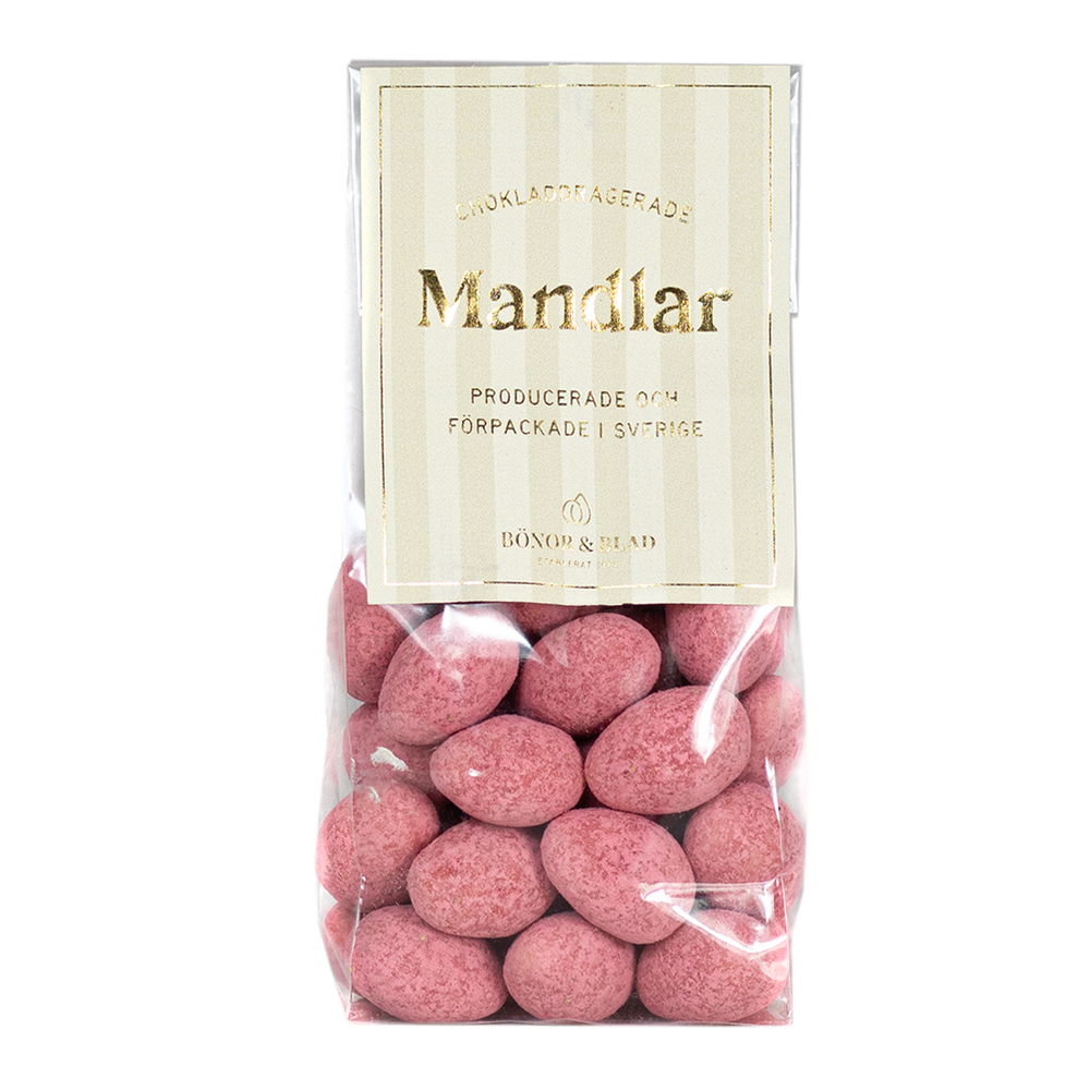 MANDLAR – JORDGUBBSMANDEL I VIT CHOKLAD