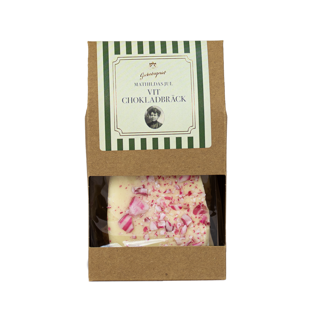 VIT CHOKLADBRÄCK MED POLKA