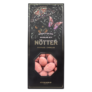 NÖTTER – JORDGUBBSMANDEL I VIT CHOKLAD