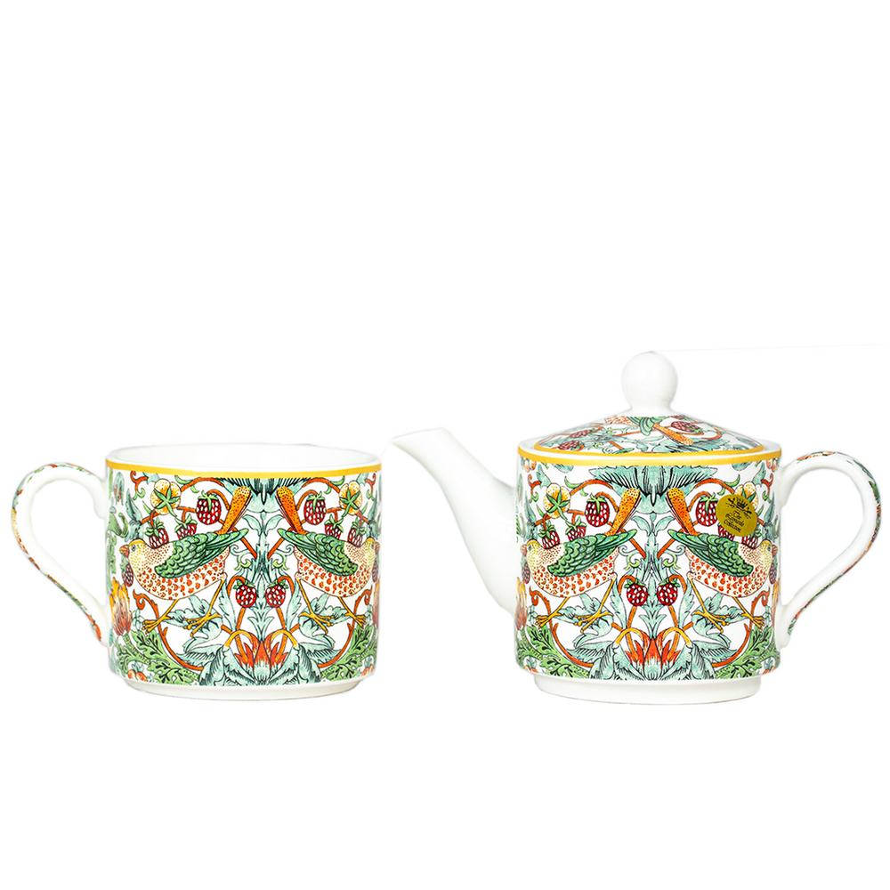 WILLIAM MORRIS – TEA FOR ONE 'WHITE STRAWBERRY THIEF'